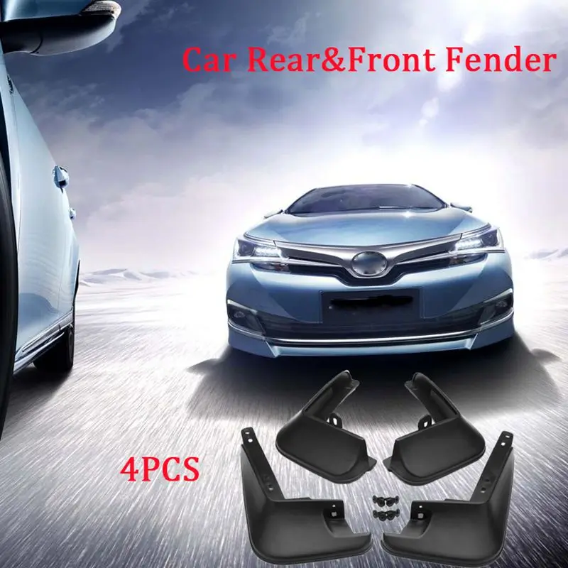 

4pcs Car Rear Front Fender Flares Mud Flaps Mud Splash Guards Mudflap For Toyota Corolla Altis 2014 2015 2016 2017