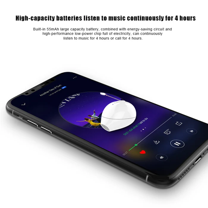 Bluetooth невидимая гарнитура в ухо Беспроводная стерео V4.2 гарнитура с 260 mAh зарядная коробка DQ-Drop