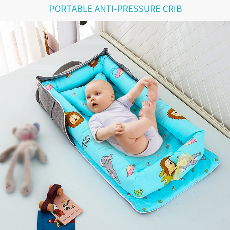 Детская люлька для кровати, переносная детская люлька для новорожденной кроватки, дышащее гнездо для сна, детская люлька 0-12 м