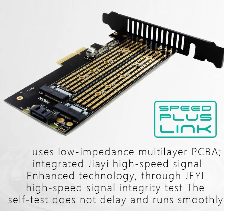 PCIE к M.2 SATA+ NVME карта расширения с двойным диском M.2 Накопитель SSD с протоколом NVME NGFF к PCI Express X4 карта адаптера M Key plus B ключ двойной интерфейс карты