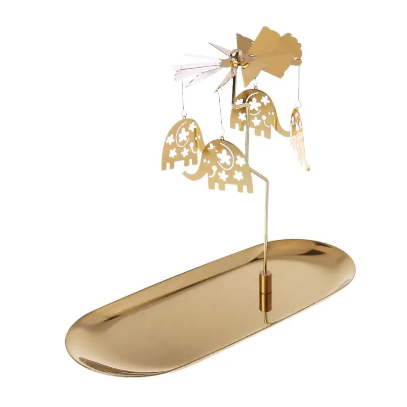 04 Рождество Магнитный вращающийся карусель Tealight подсвечник металлическая подставка Премиум Новинка - Цвет: 04