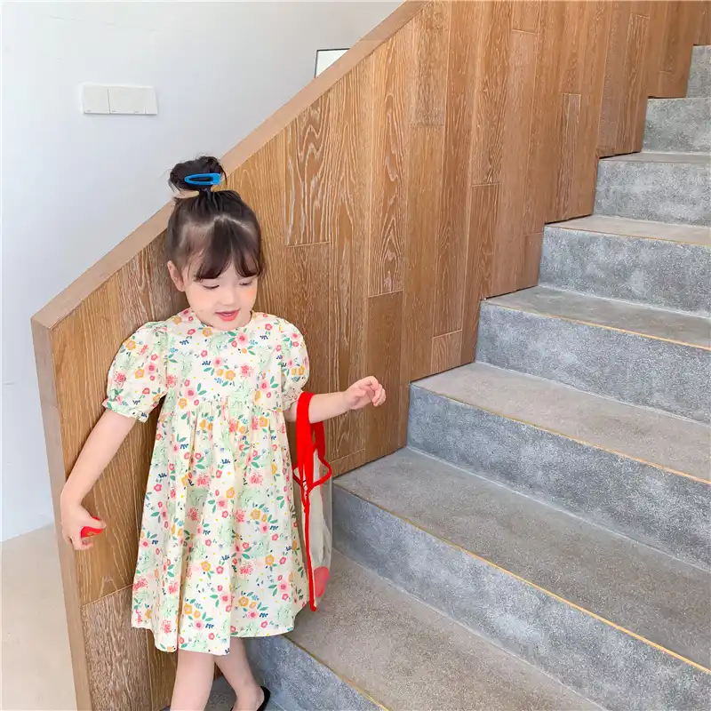 ガールズサマードレス夏新リトルプリンセス花パフスリーブドレス子供服 Dresses Aliexpress