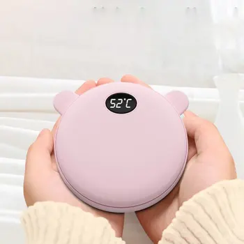 

universial cute Bear Ear USB Charging Hand Warmer Power Bank 2 in 1 mobile power mini cartoon digital display temperature