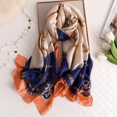 Роскошный бренд пашмины бандана пляжные палантины хиджаб летние женские шарфы мягкие длинные шелковые шарфы с принтом Дамская шаль и накидка - Цвет: style 42