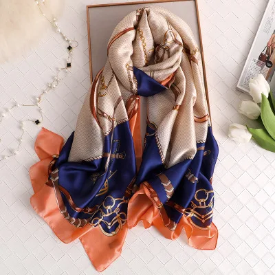 style 42 Роскошный бренд пашмины бандана пляжные палантины хиджаб летние женские шарфы мягкие длинные шелковые шарфы с принтом Дамская шаль и накидка - Цвет: style 42