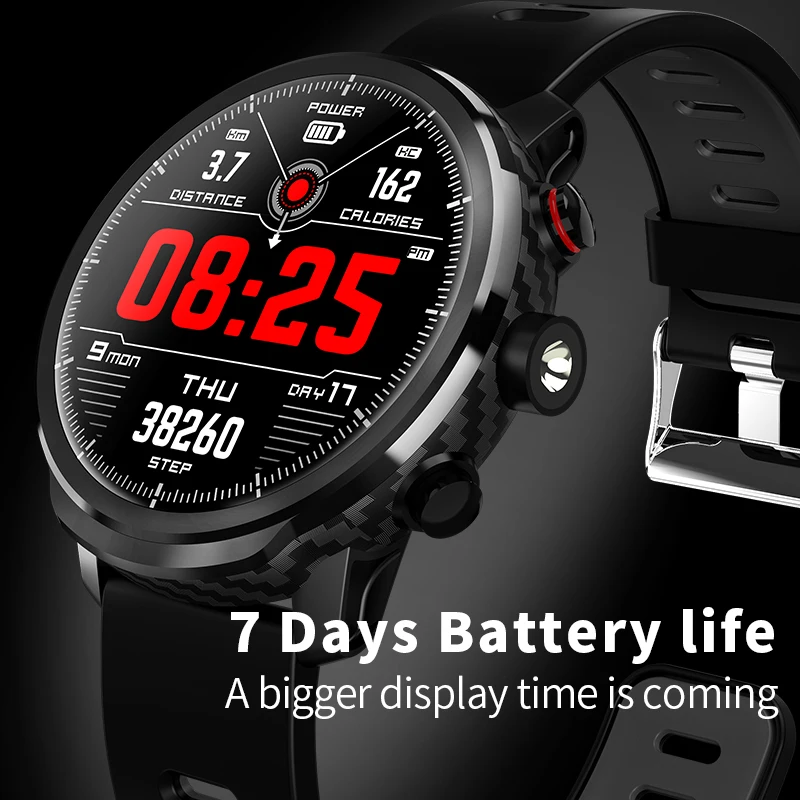 

7 days battery life 1.3 inch Full Touch Round Screen Smart Watch men Heart Rate Sport women smartwatch for ios android phones