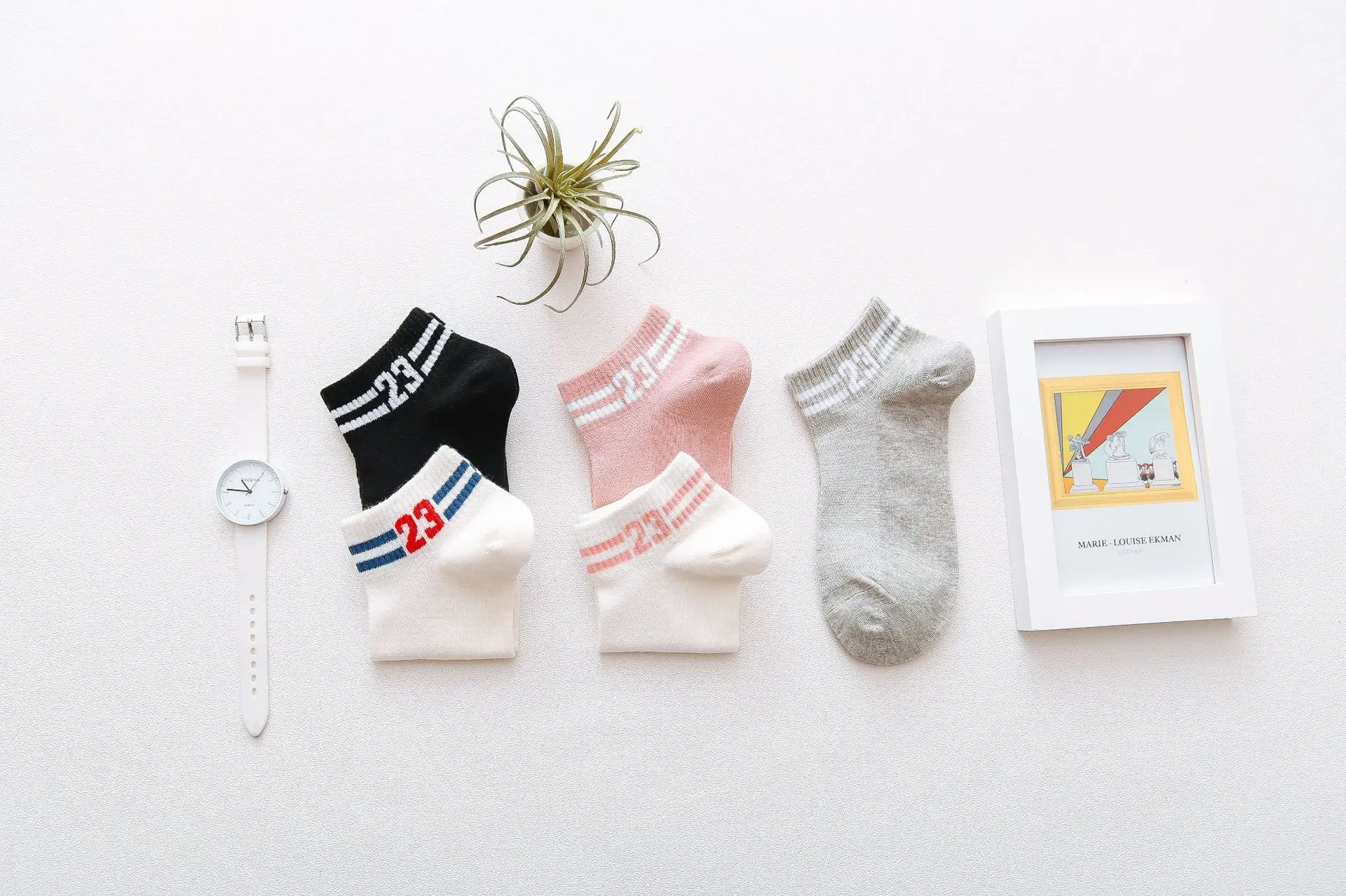Mesh tou qi wa Children Spring And Summer Thin Short WOMEN'S Socks Polyester Cotton Sports Trend No-show Socks Women's with Numb