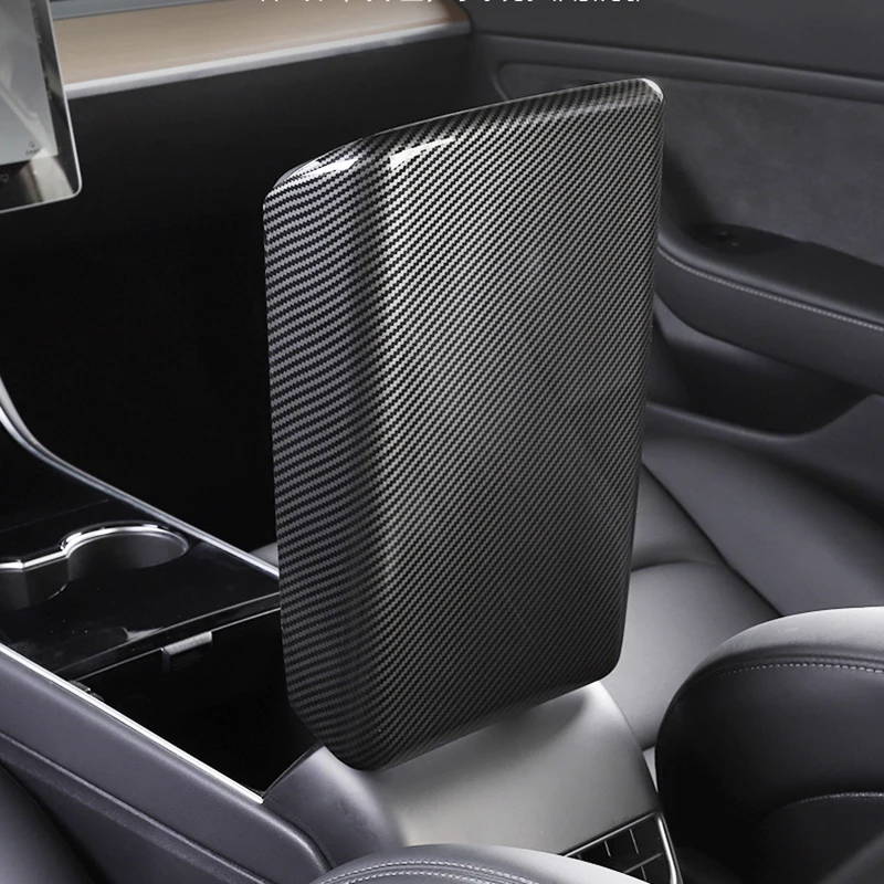 

Car Center Console Armrest box Frame cover sticker For Tesla model 3 2017-2020 Car Interior ABS carbon fiber Decorative stickers