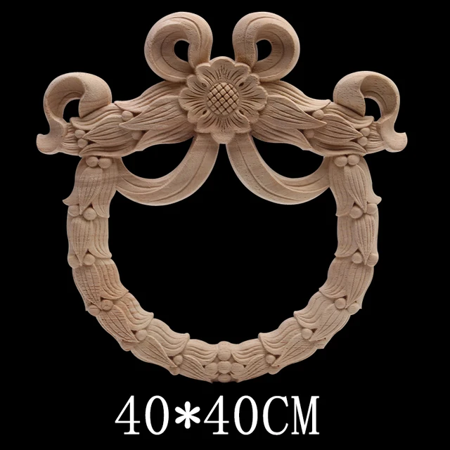 European Retro Floral Rose Wooden Furniture Decoration Accessories Cabinet Wood Decal Wood Craft Wood Applique Onlay Unpainted B138-8