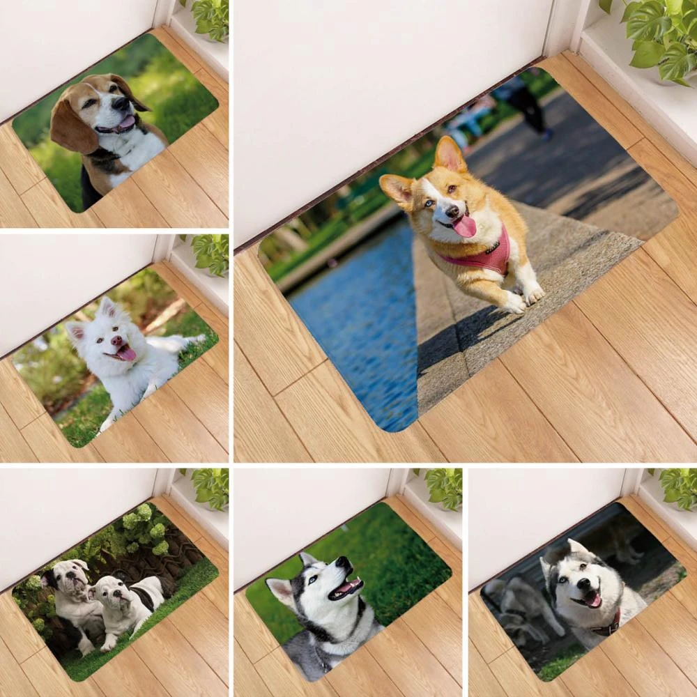 犬doge柴犬ハスキー玄関ドア玄関マット敷物ホームカーペットリビングルームの浴室の台所の床マットアンチスリップ マット Aliexpress