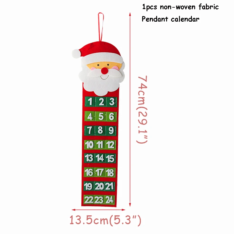 Рождественские украшения для дома, скатерть Санта Клауса, чехол для унитаза, календарь, рождественские светодиодные лампы Natal Noel - Цвет: felt calendar
