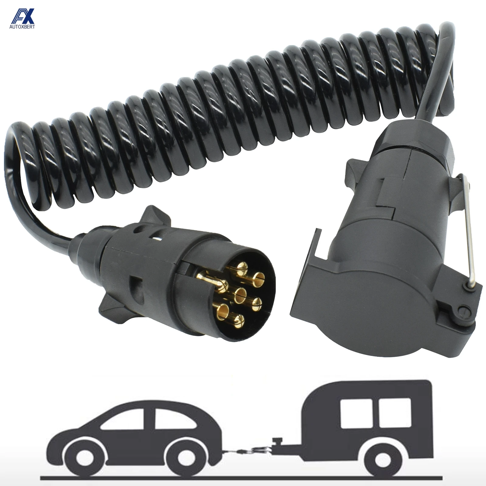 Cable de placa de luz para remolque de camión, conector macho hembra, pieza de Cable, acoplamientos de circuito, 3M, 7 pines|Cuerdas de remolque| AliExpress