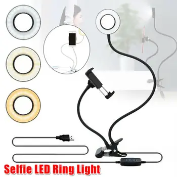 

LED Selfie Ring Light Lamp With Stand Phone Holder Cold Warm Dimmable Photographic Ringlight For Cell Phone Live Stream Lights