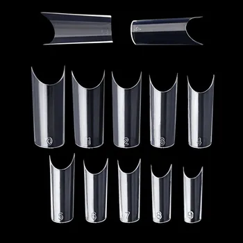 

500pcs Type C Nail Clear Pipe Nail Patch False Nail Art Artificial Acrylic Gel UV Manicure Design Set DIY Tool