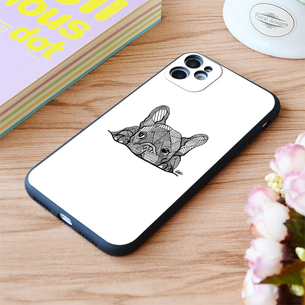 Мягкий матовый чехол для iPhone 6 7 8 11 12 Plus Pro X XR XS MAX SE с принтом французского бульдога