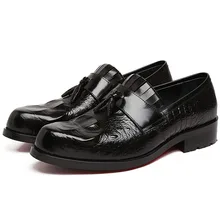 New High Quality Genuine Leather Men Shoes Lace-Up Crocodile Pattern Business Dress Men Tassel Oxfords Formal Shoes New High Quality Genuine Leather Men Shoes Lace-Up Crocodile Pattern Business Dress Men Tassel Oxfords Formal Shoes
