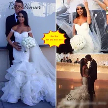 Аппликации из вышитого кружева оборки русалка свадебное платье Жемчуг вышитый бисером короткий рукав белое свадебное платье китайское свадебное платье W0322