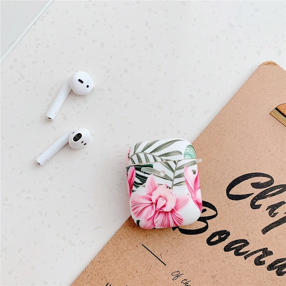 N1986N чехол для наушников для Apple Airpods, чехол в стиле ретро, художественные цветы, банановый лист, мягкий IMD Для Airpod 1 для Airpod 2, чехол для наушников, сумки