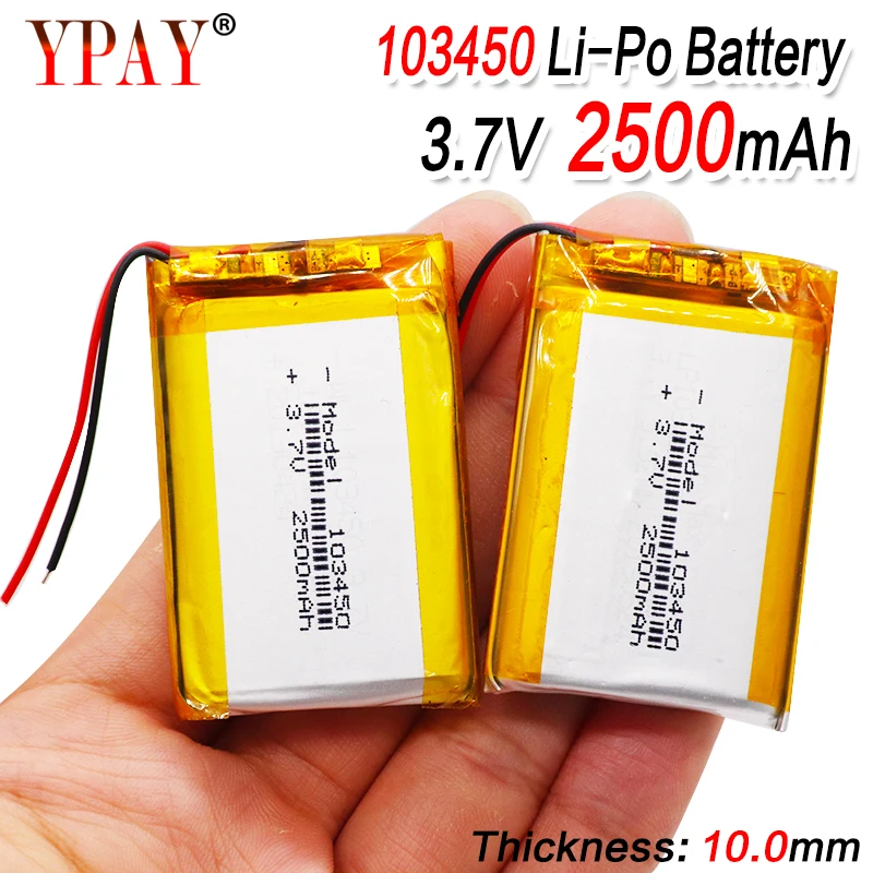 3 7 V 2500mAh 103450 Lipo литий-полимерная аккумуляторная батарея для gps навигатора MP5 Bluetooth