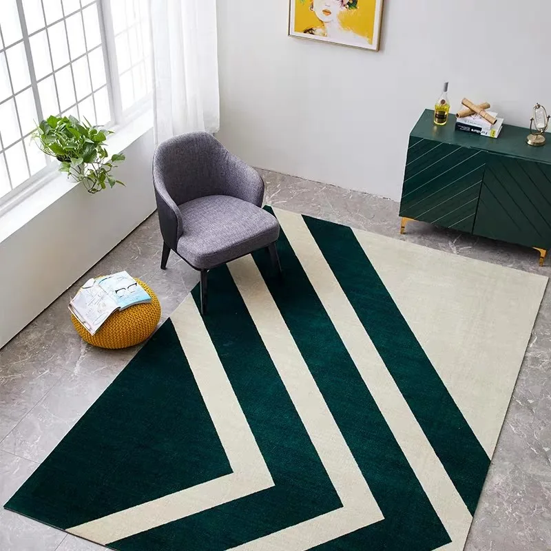 Нордический стиль Темный полосатый ковер, INS популярный простой коврик для гостиной, декоративный прикроватный коврик