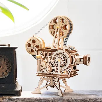 

DIY Robotime Building Blocks Kid Creative 183Pcs Vintage Projector Retro 3D Wood Model Handmake Blocks Assembly Decoration Gift