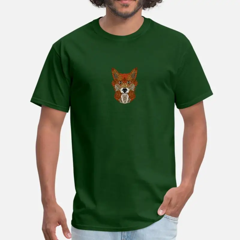 Men-Army Green Новинка, лиса, лиса, милая лиса, диагональная надпись, Мужская футболка, Женская классическая одежда, футболка для мужчин, короткий рукав, одноцветная футболка, топ - Цвет: Men-Army Green