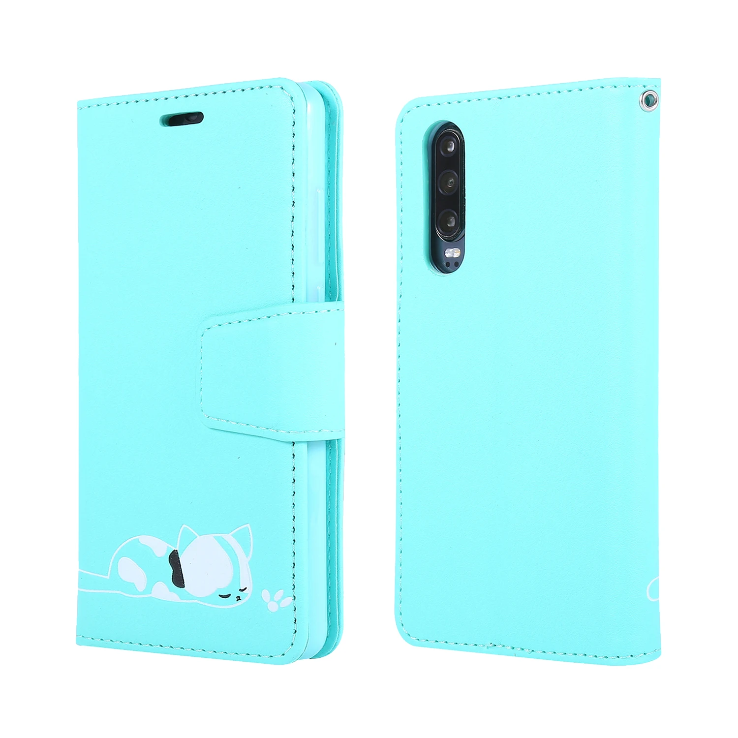 Чехлы для Etui HuaWei P20 Pro из искусственной кожи с Откидывающейся Крышкой и кошкой для Honor 10Lite 8A P30 Pro Lite P smart Y6 Y7 Fundas