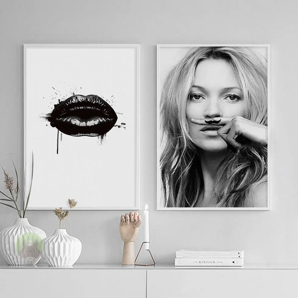 Украшение для дома в гостиную холст Kate Moss краска постер картина стены красота