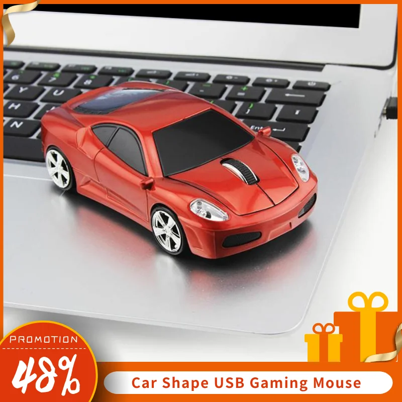 Artículo caliente 2,4 GHz USB 2,0 de ratón de juego USB con forma de coche ratón inalámbrico de 1600 DPI óptico ergonómico ratón ratones para PC portátil ratón neQKM6k5Rz0