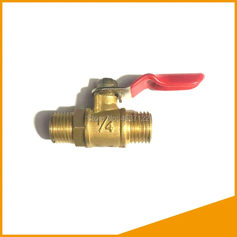 

2pcs Brass ball valve 1/4 stainless thead Ball valve brass connector joint copper pipe fitting coupler adpter