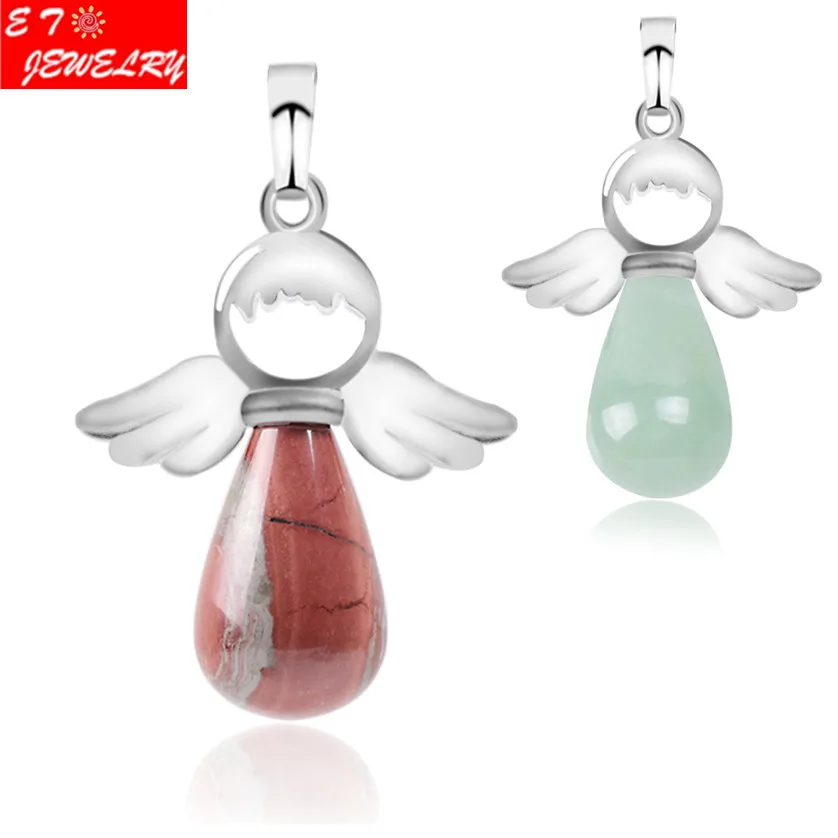 Подвеска в виде крыльев ангелов из натуральных камней для ожерелья Ониксовые