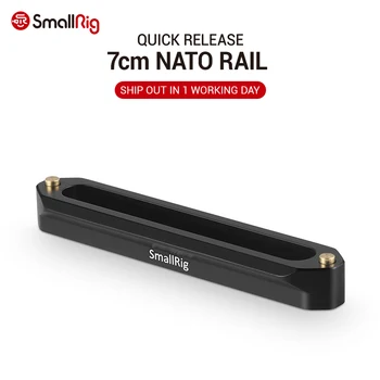 

SmallRig Quick Release Safety Nato Rail 70mm Long with Spring Loaded Pins for RED Epic / Scarlet, Black Magic- 1195