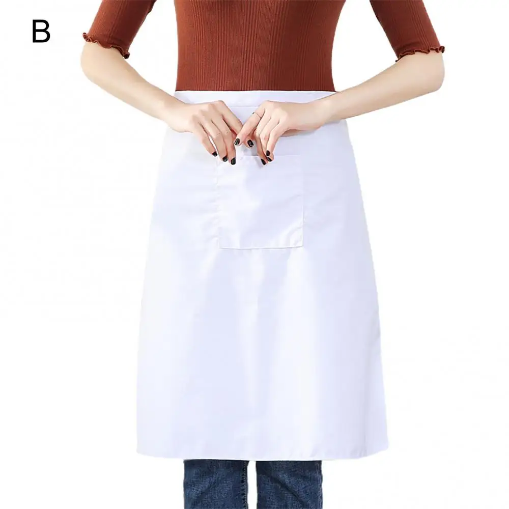 Apron Chef White Unisex Short Half Oversleeves Halter-Neck Bib Aprons Kitchen Cooking Supplies For Cooking Baking Restaurant Man