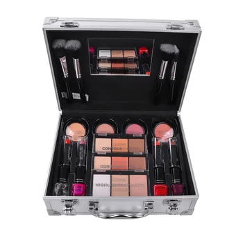 

Make Up Lipstick Set Box Professional Makeup Full Suitcase Makeup Kit Sexy Red Makeup Women Matte Lipstick Makeup Brushes Set