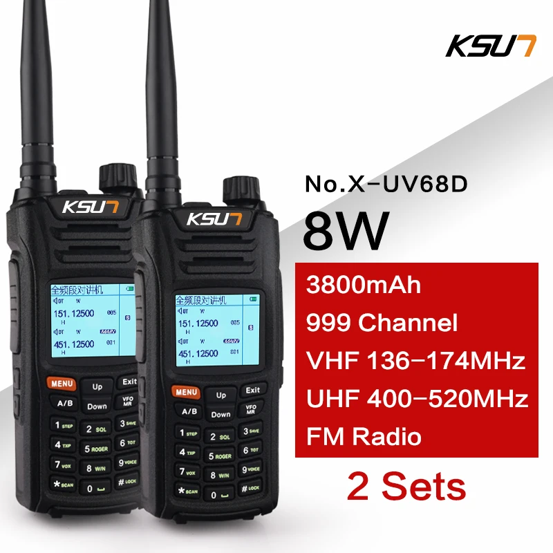 Двухдиапазонная рация KSUN VHF 136 174 МГц и УВЧ 400 520 двухсторонняя авиационный