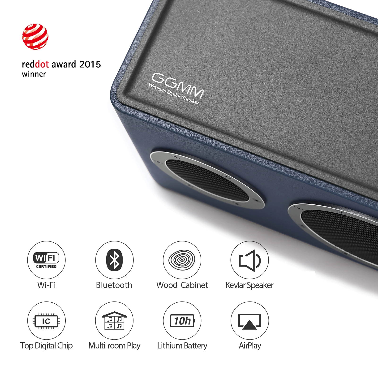 GGMM M4 40 Вт беспроводной WiFi динамик портативный Bluetooth тяжелый бас звук 16H для iOS Android
