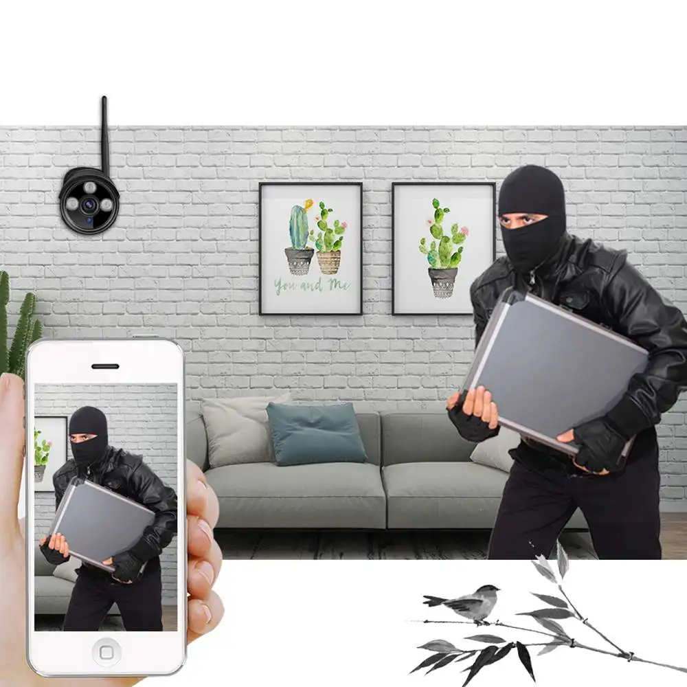ИК ночного видения ip-камера WiFi ONVIF 1080P наружные цилиндрические камеры безопасности Беспроводные с sd-слотом для карт Детские видеоняни
