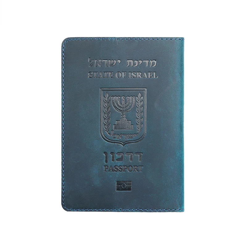 Чехол для паспорта из натуральной кожи, чехол для паспорта, чехол для паспорта на иврите, унисекс, кошелек для путешествий - Цвет: E