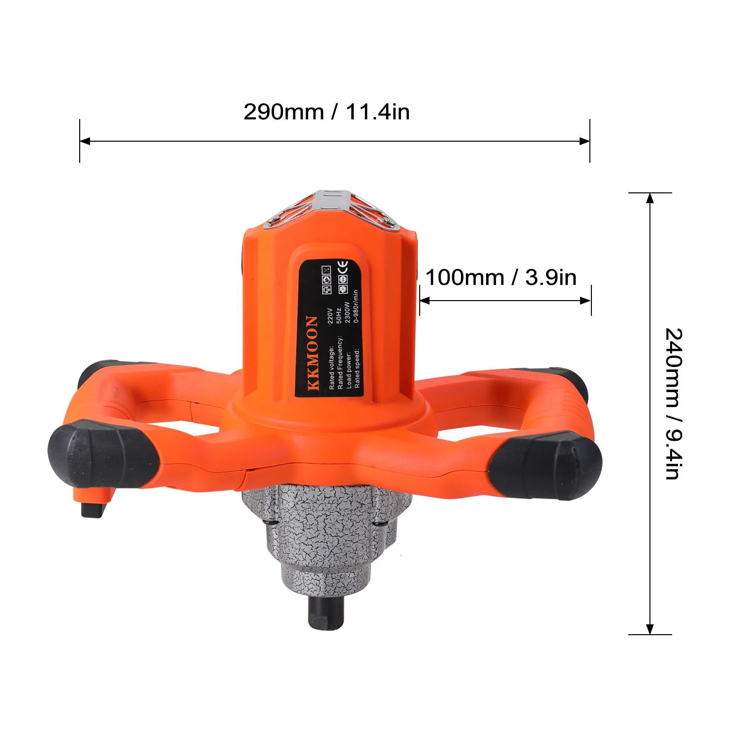 KKMOON  2300W 50HZ Mixer Industrial Adjustable Speed Mixer Handheld Paint Cement Plaster Mortar Coating Powder Mixing Machine