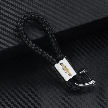 

Car-Styling 1Pcs Hand Woven Leather Metal Key Rings Key Chain For Chevrolet Cruze Aveo Lacetti Captiva Cruz Niva Spark Orlando