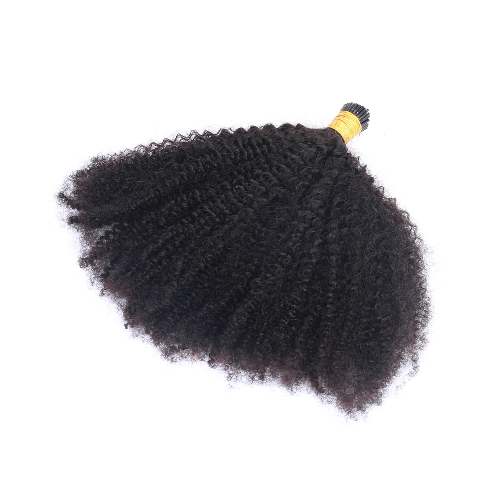 Extensions de cheveux humains brésiliens pour femmes noires, cheveux vierges, cheveux afro crépus bouclés, microlinks en vrac, document noir naturel