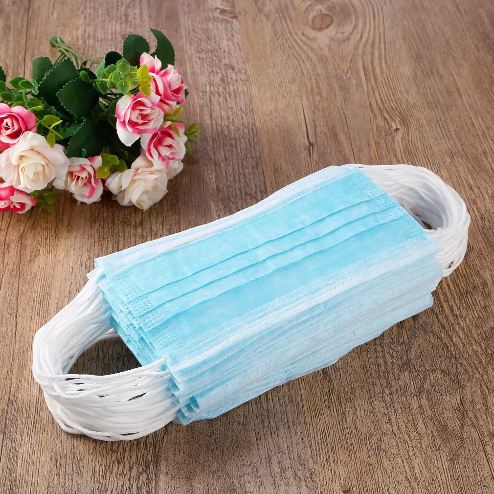 IN STOCK FAST SHIP Profession Anti Dust Mask  One Time MASK PM2.5 Disposable Elastic Mouth Soft Breathable 3 Layer