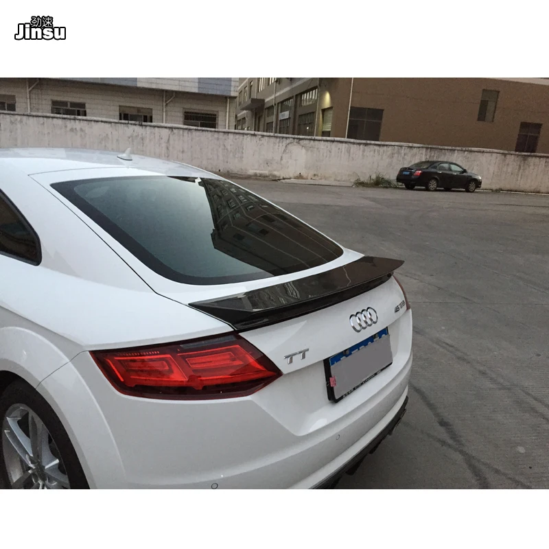 Balance it style real carbon fiber rear trunk lip for Audi TT- TT MK3 sport styling spoiler wing(stick on