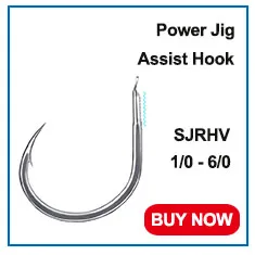 30PCS Pike Jigging Hooks Saltwater Size No.1-2 and 1/0-6/0 Slow Pitch Fishhook Ocean Boat Fishing Accessories Barbed Jig Hook