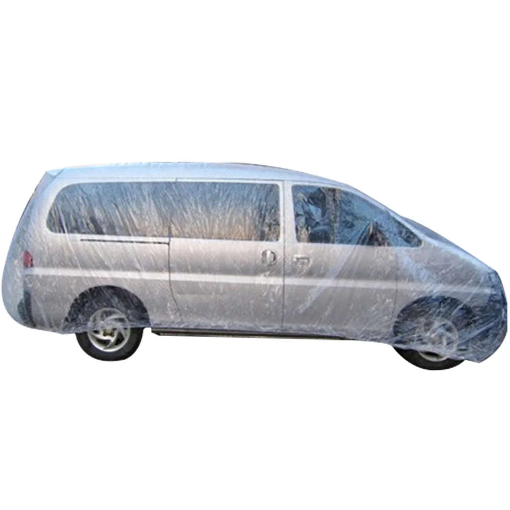 M L LL Universal Clear Plastic Temporary Car Cover Rain Dust Garage Cover Disposable Car Rain Dustproof Car Cover - Название цвета: Серый