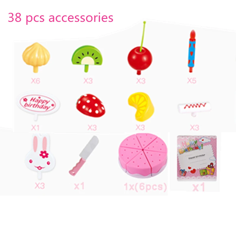 38 75 шт DIY торт игрушка кухня еда ролевые игры резка фрукты день рождения игрушки