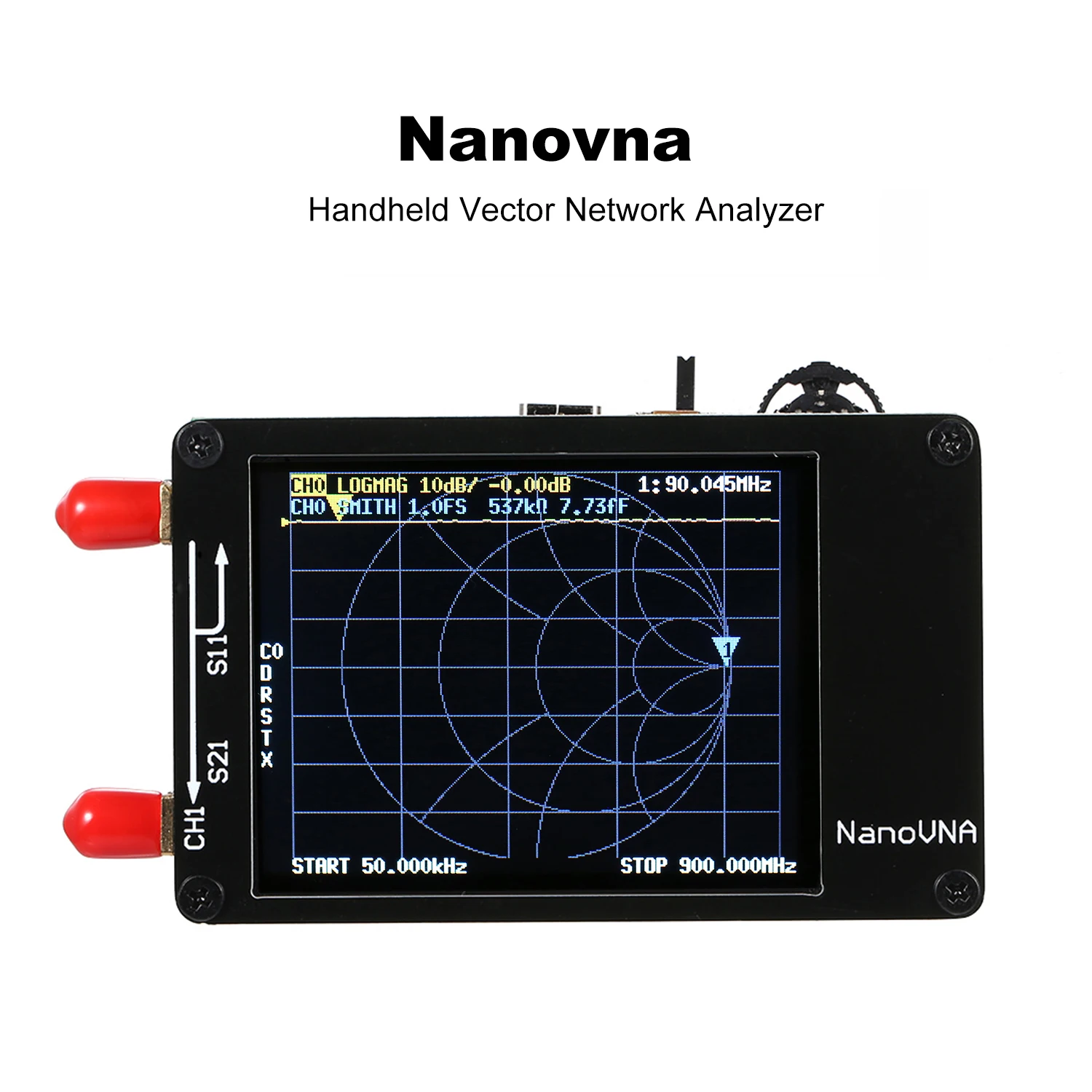 

50KHz-900MHz Vector Network Analyzer 2.8in TFT Digital Display Touching Screen Professional UHF HF VHF MF Tiny Antenna Analyzer