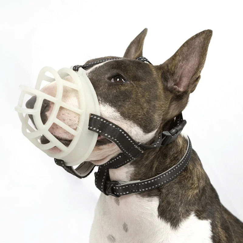 Fluorescence Dog Muzzle Mask Anti-biting Silicone pet Mouth Muzzles Reflective Adjustable mouth cover for Small Large big Dogs