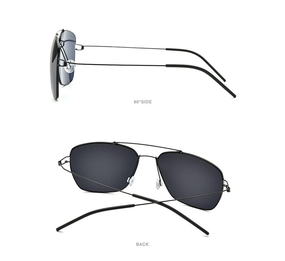 FONEX Polarisierte Sonnenbrille Männer Ultraleichte Marke Design Quadratische Sonnenbrille Dänemark Morten Schraubenlose Shades Brillen 98622 – Detail 7