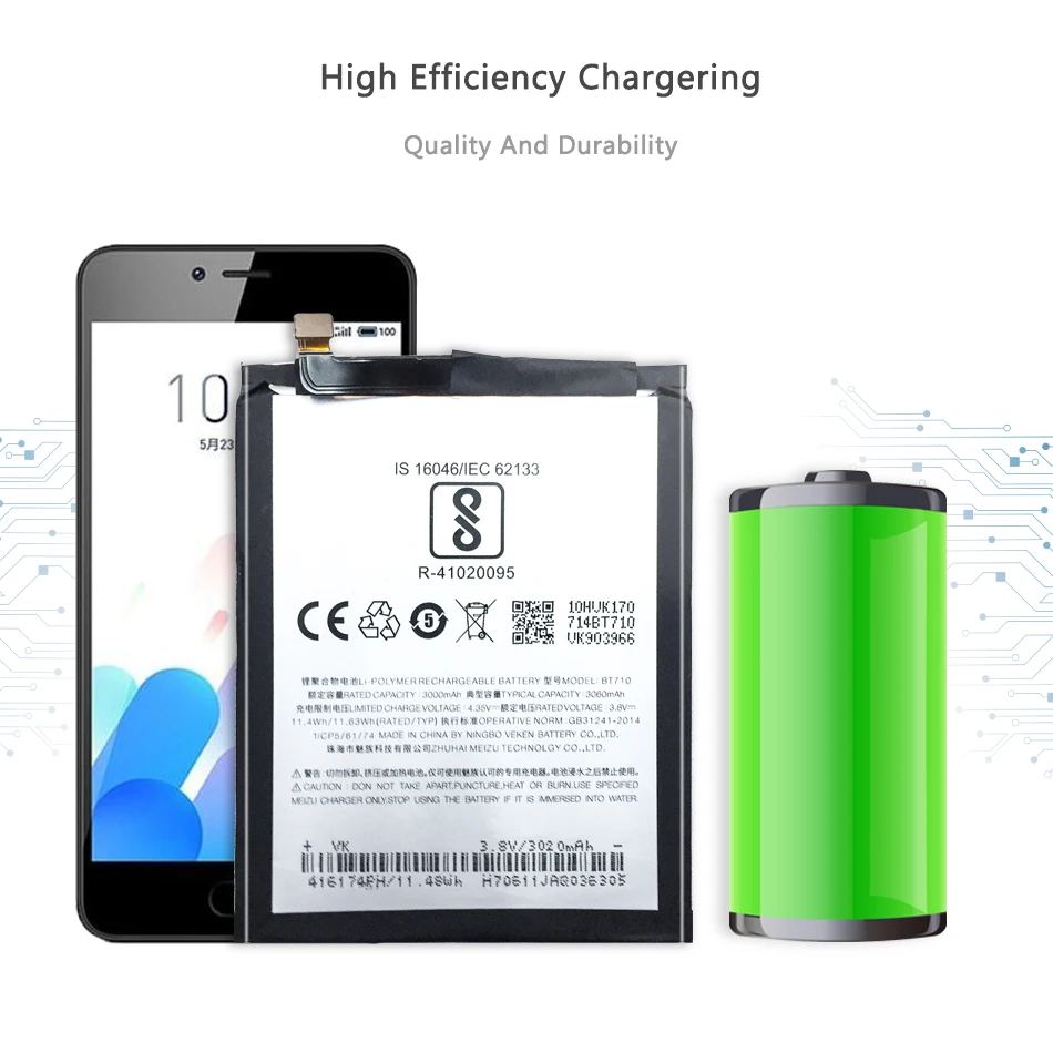 Аккумулятор для Meizu Blue A5 BT710 M5c M710M M793Q, аккумулятор 3060 мАч+ бесплатный инструмент+ номер отслеживания